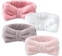 MOQUN Confezione da 4 fasce per capelli spa per lavaggio del viso, per ragazze e trucchi, fasce per capelli in microfibra per donne, fascia elastica per la cura della pelle, regalo per ragazze
