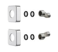 MORADO Connettori adattatori a gomito da 3/4" a 1/2" con piastre decorative per miscelatore doccia a parete, regolazione da 3/4" a 1/2" per miscelatore doccia offset, cromato, metallo solido
