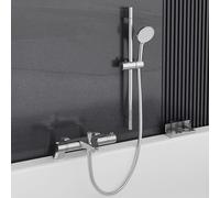 MORADO Miscelatore Doccia con Set Asta Doccia,Set di miscelatori termostatici per doccia con (1x doccetta, 1x binario doccia 70cm, 1x tubo doccia 1,5m, 1x miscelatore per vasca da bagno)