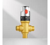 MORADO Valvola di miscelazione termostatica, valvola di controllo della temperatura dell'acqua con connessioni BSP 1/2" (15 mm), ottone massiccio, dorato