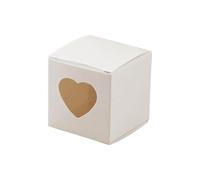 Morain 50 scatole per caramelle, torte, panetteria, con finestra a forma di cuore, idea regalo, bomboniere, caramelle, Natale, finestra a forma di cuore, per mostrare dolcetti