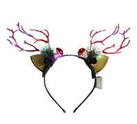 Morain Accessori per la testa di Natale Fascia per capelli floreale con corna per feste di famiglia riunione celebrazione vestire copricapo LED luminoso floreale copricapo per feste occasioni