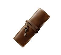 Morain Astuccio portapenne vintage fatto a mano arrotolabile per matite e matite, per amici, artisti, scrittori, Marrone