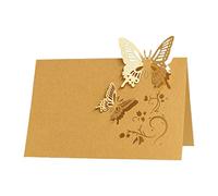 Morain Biglietti di nozze 100 pezzi Hollow Butterfly Cut Design Card per matrimoni banchetti cena festa bianco blu oro segnaposto