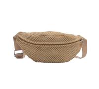 Morain Borsa a tracolla in paglia alla moda per vacanze al mare, borsa a tracolla con cinturino regolabile, borsa da cintura per le donne, cachi, 9.36x8.222in, Petto Pack
