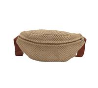 Morain Borsa a tracolla in paglia alla moda per vacanze al mare, borsa a tracolla con cinturino regolabile, borsa da cintura per le donne, Marrone, 9.36x8.223in, Petto Pack