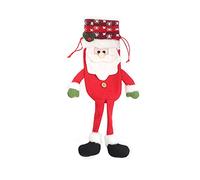 Morain Borse decorative per bottiglie di vino con Babbo Natale pupazzo di neve e alce con gambe lunghe con coulisse riutilizzabili per la protezione della copertura della decorazione del supporto