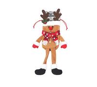 Morain Borse decorative per bottiglie di vino con Babbo Natale pupazzo di neve e alce con gambe lunghe con coulisse riutilizzabili per la protezione della copertura della decorazione del supporto