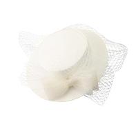 Morain Cappello da cocktail da donna in lino con fiocco leggero design a rete per ballo scolastico evento viaggio amichevole pratico accessorio alla moda cappello leggero, bianco, Taglia unica