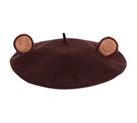 Morain Cappello invernale da donna in finta lana con orecchie da orso carino pittore berretti zucca cappello fata giardino fata accessori da giardino ornamenti in resina figurine ornamenti angelo art
