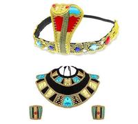 Morain Cerchietto per capelli con serpenti regina d'Egitto, per cosplay, Halloween, con perline dorate, copricapo dorato