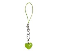 Morain Elegante portachiavi a forma di cuore con ciondolo alla moda per zaini, Erba verde., 19.5 cm