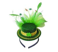 Morain Fascinator verde cappello irlandese SaintPatrick Day fascia verde Top Hat fascia irlandese Leprechaun Fascinator