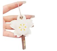 Morain Home Security - Cover in pelle a forma di fiore, per chiavi della porta, protegge da usura e perdita con semplice, bianco, Size: Approx. 10x8cm/3.93x3.14inch