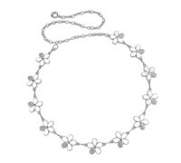 Morain Lusso Imitazione Perle Strass Nozze Vita Sash Belt Lunghezza Flessibile Design Per Abito Da Sposa Accessori Confortevole Regolabile Accessorio Da Sposa, Argento, Taglia unica