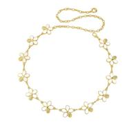 Morain Lusso Imitazione Perle Strass Nozze Vita Sash Belt Lunghezza Flessibile Design Per Abito Da Sposa Accessori Confortevole Regolabile Accessorio Da Sposa, Oro, Taglia unica