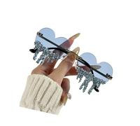 Morain Occhiali da sole comodi della decorazione dei strass degli Eyewears dello strappo unico del cuore per il peso leggero di varie condizioni di ciclismo, Blu
