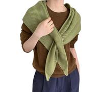 Morain Sciarpa termica a maglia morbida delicata sulla pelle componente acrilica invernale scaldacollo per adulti bambini freddo pieghevole croci sciarpa all'uncinetto, Verde chiaro, Taglia unica