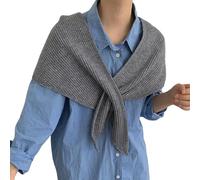 Morain Sciarpa termica a maglia morbida delicata sulla pelle componente acrilica invernale scaldacollo per adulti bambini freddo pieghevole croci sciarpa all'uncinetto, grigio, Taglia unica