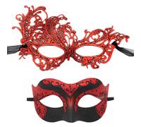 Morain Set di 2 eleganti accessori per feste di lusso per lui e per lei mezza faccia per costume ed eventi a tema