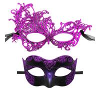 Morain Set di 2 eleganti accessori per feste di lusso per lui e per lei mezza faccia per costume ed eventi a tema