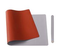 Morain Tappetino per mouse da scrivania in pelle PU, antiscivolo, impermeabile, per computer portatile, per ufficio e casa (marrone/grigio, 100 x 50 cm)