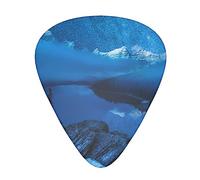 Moraine Lake in una notte stellata d'inverno Plettri per chitarra stampati personalizzati 12 pezzi per chitarra acustica Chitarra elettrica e basso Bulk Pick Taglia unica