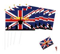 MORAINJAY 10 bandiere da sventolare a mano per l'80° anniversario del VJ Day 2025, mini bandierine decorative per il giorno del VJ, vittoria sul Giappone WW2 1945-2025, bandierine per feste di