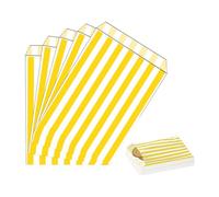 MORAINJAY 100 Pezzi Sacchetti Carta Giallo Piccoli,13x18cm Buste Regalo Sacchetti Alimenti|Caramelle|Cioccolatini|Biscotti,Party Bag per Halloween,Natale,Feste,Matrimoni