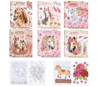 MORAINJAY 12 Mini Libri da Colorare Corse Cavalli