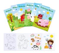 MORAINJAY 12 Mini Libri da Colorare per Bambini, Fattoria Animali Libri da Colorare, Regali di Compleanno, Riempitivi per Borsette Festa, Attività DIY, Premi Scuola