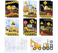 MORAINJAY 12 Mini Libri da Colorare per Bambini, Véhicules d'ingénierie Libri da Colorare, Regali di Compleanno, Riempitivi per Borsette Festa, Attività DIY, Premi Scuola