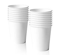 MORAINJAY 16 Pezzi Bicchieri Carta per Feste,9oz/250ml Blanc Tazze Ecologici Carta di Usa e Getta,Bevande Calde e Fredde Bicchieri per Compleanno,Giardino,Ristorante e Matrimonio Decor