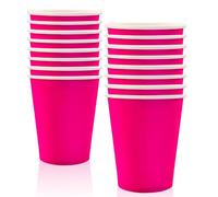 MORAINJAY 16 Pezzi Bicchieri Carta per Feste,9oz/250ml Rose Rouge Tazze Ecologici Carta di Usa e Getta,Bevande Calde e Fredde Bicchieri per Compleanno,Giardino,Ristorante e Matrimonio Decor Set