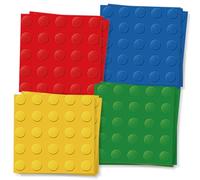MORAINJAY 20 tovaglioli per feste, blocchi da costruzione, 16,5 cm, tovaglioli colorati a tema blocchi per bambini, decorazioni per la tavola per ragazzi e ragazze, forniture per feste di compleanno