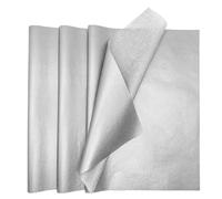 MORAINJAY 60 Fogli di Carta Velina Argento, carta crespa, per Confezioni Regalo, Artigianato Fai da Te, Compleanno, Matrimonio, Natale, Halloween, Carta Imballaggio Regali (50x70 cm)