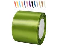 MORAINJAY 75mm Nastro di Raso,23M Army Green Nastro Satin Rotolo per Confezioni Regalo,Nastri Raso Decorativo per Bouquet da Sposa,Fiocchi per Capelli,Decorazione Torte,Compleanno,Natale,Battesimo