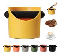 MORAINJAY Coffee Knock Box, piccola scatola per caffè espresso, contenitore giallo per fondi di caffè, con barra antiurto rimovibile e base antiscivolo, accessori per macinare baristi