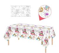 MORAINJAY Colorare Tovaglia per Bambini,137x274cm Carta Tovaglia per Feste di Compleanno, Colorata Tovaglia Impermeabile,Bambini Decorazione per Feste,Poster da Colorare a Tema Mondo Sott'acqua