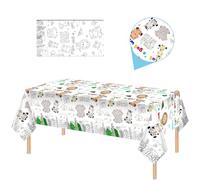 MORAINJAY Colorare Tovaglia per Bambini,137x274cm Carta Tovaglia per Feste di Compleanno, Colorata Tovaglia Impermeabile,Bambini Decorazione per Feste,Poster da Colorare a Tema Margherita Hippie