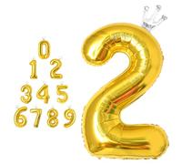 MORAINJAY Palloncini con numero dorato con corona, palloncini con numeri dorati da 100 cm, palloncini grandi in alluminio, palloncini autogonfiabili, per età 0 1 2 3 4 5 6 7 8 10 compleanno, lauree,