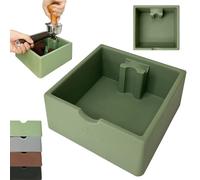 MORAINJAY Scatola Fondi di Caffè in Silicone Alimentare,Verde Grande Capacità 15cm Quadrata Knock Box con Colonna Solida,Antiscivolo Lavabile in Lavastoviglie,Accessorio Barista