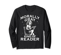 Moralmente Grigio Tipo di Lettore Pinup Girl Bookworm Maglia a Manica