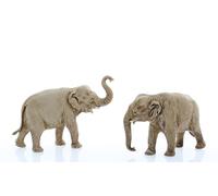 Moranduzzo 2 Elefanti Assortiti, Altezza Media 5,1 cm - Adatti a Presepe da 3,5 cm Scala 1:50 - MICRO 3,5 - Statuine Indistruttibili, Rifinite a Mano, Scultore M. Landi, Made in Italy