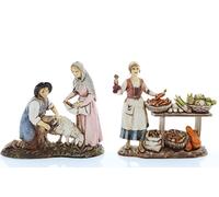 Moranduzzo 2 Mestieri per Presepe da 8 cm, Scala 1:22 - STANDARD 8 - Altezza del Prodotto 8 cm - Statuine Indistruttibili, Stile '700, Pittura a Mano, Made in Italy, Scultore M