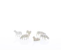Moranduzzo 6 Pecore Assortite, Altezza Media 1,4 cm - Adatte a Presepe da 3,5 cm Scala 1:50 - MICRO 3,5 - Statuine Indistruttibili Rifinite a Mano, Scultore M. Landi, Made in Italy