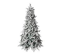 Moranduzzo - Albero di Natale Artificiale Luxury “Cristallo Innevato” - 150 cm Ø 116 cm, Real Touch PE/PVC, Apertura ad Ombrello, 659 Rami Folti e Densi, Effetto Neve Naturale