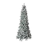 Moranduzzo - Albero di Natale Slim Innevato Luxury “Monte Cimone” - 180 cm Ø 65 cm, 1047 Rami Folti e Densi, Real Touch PE/PVC, Apertura ad Ombrello, Innevatura Manuale Realistica