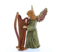 Moranduzzo Angelo con Arpa per Presepe da Cm 11 Scala 1:16 - Statuine Presepe Indistruttibili - Stile 700', Pittura Rifinita a Mano, Prodotto Ufficiale, Made in Italy, Scultore M. Landi