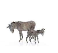 Moranduzzo Asino e Asinello H. max 4,3 cm per Presepe da Cm 8 Scala 1:22 - STANDARD 8 - Statuine Indistruttibili, Pittura Rifinita a Mano, Prodotto Ufficiale, Made in Italy, Scultore M. Landi